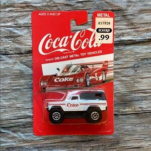 Coca Cola Die Cast 4x4 White Pick Up Truck Vintage 1988